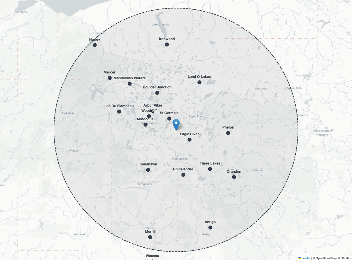 Northwoods Lineup coverage map